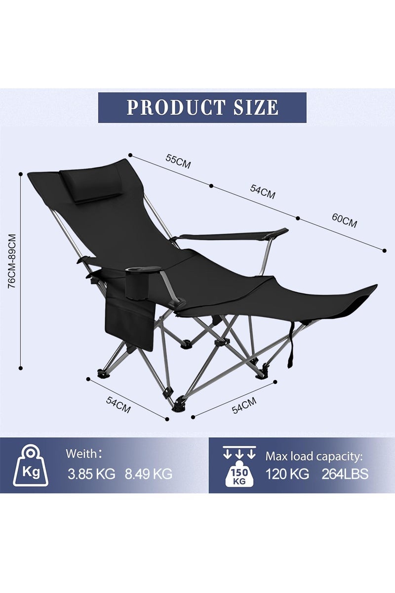 Folding chaise longue chair for camping, picnics, fishing, beach and home - Image 5