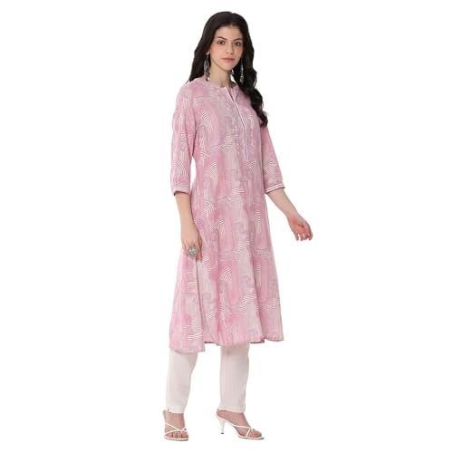 Biba Women's Pink Straight Kurta - Image 3