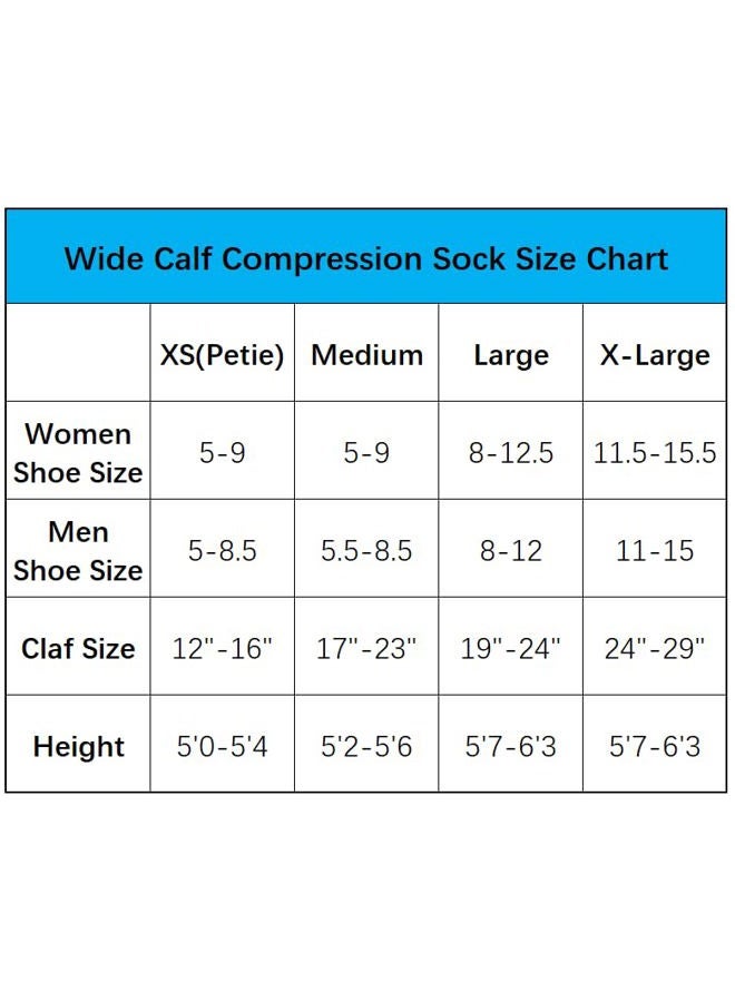 LEVSOX Wide Calf Compression Socks for Women & Men Extra Large Size Support Socks for Nurses Running Pregnant Travel, 15-20 mmHg - Image 2