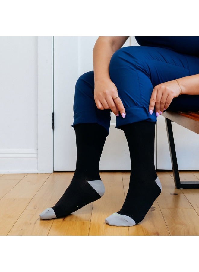 LEVSOX Wide Calf Compression Socks for Women & Men Extra Large Size Support Socks for Nurses Running Pregnant Travel, 15-20 mmHg - Image 4