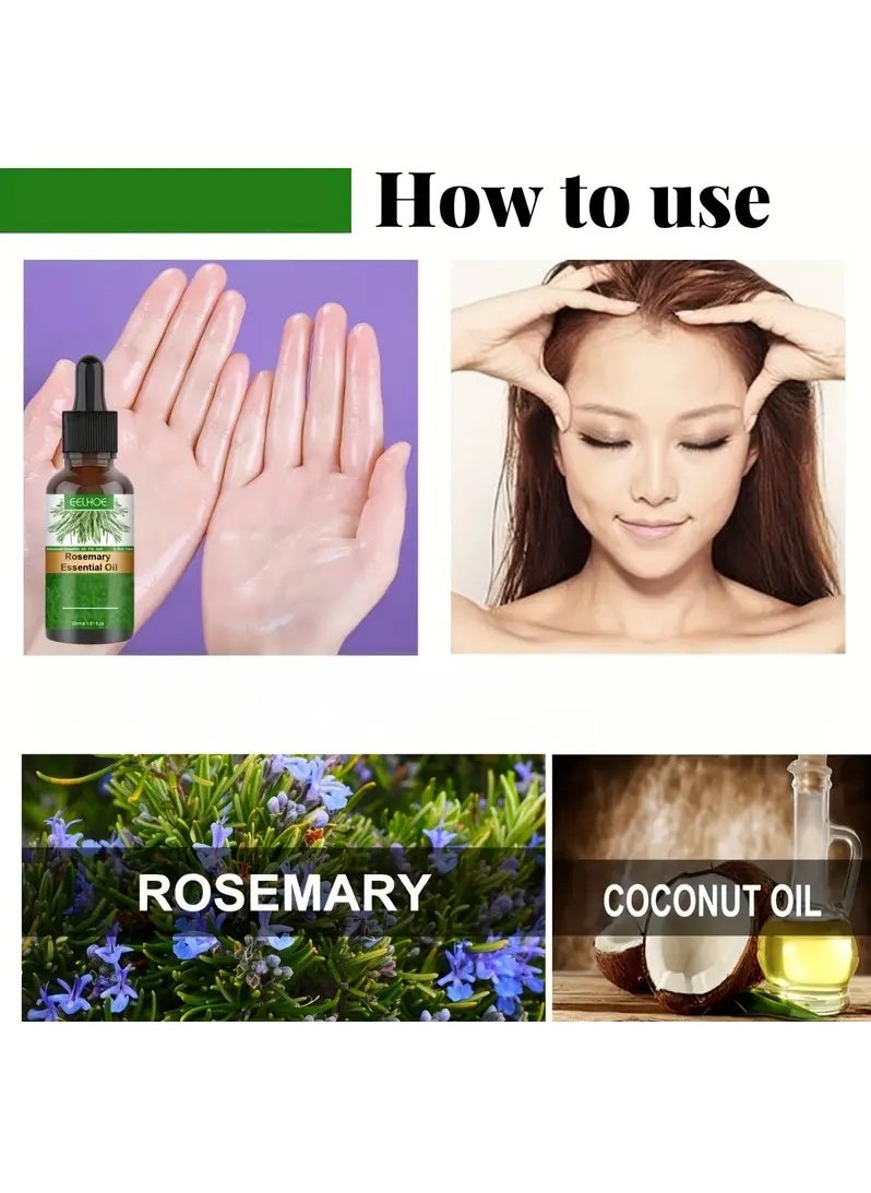 EELHOE - Oil for Hair Growth 2 oz, Rosemary Oil for Hair, Skin and Nails, Refreshing Rosemary Oil for Eyelash Growth and - Image 1