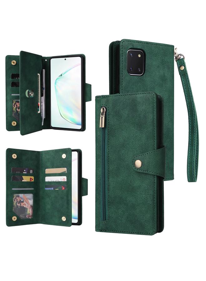 S-TOP Case For Samsung Galaxy Note10 Lite Rivet Buckle 9 Cards Three Fold Leather Phone Case - Image 1