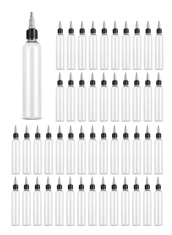 V-chen 40 Pack Clear Dispensing Bottles, 4oz Round Plastic Squeeze Bottle with Twist Top Caps for Oils/Liquids/Inks/Crafts, Kitchen and Food Grade Household - Image 1