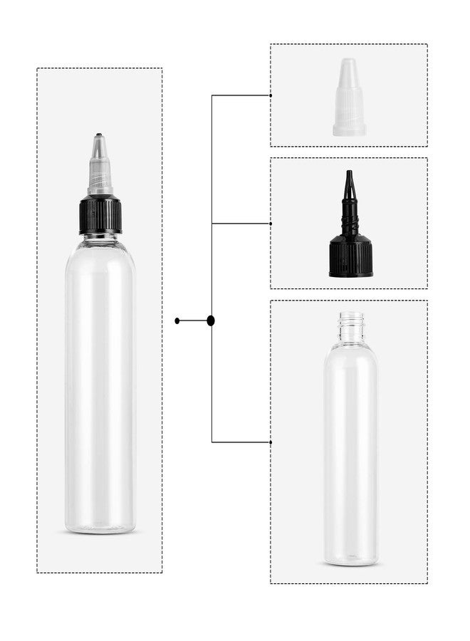 V-chen 40 Pack Clear Dispensing Bottles, 4oz Round Plastic Squeeze Bottle with Twist Top Caps for Oils/Liquids/Inks/Crafts, Kitchen and Food Grade Household - Image 3