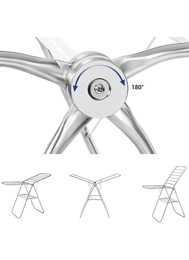VIO VIO Stainless Steel Clothes Drying Rack – Adjustable Gullwing and Foldable for Easy Storage – Rust-Proof for Indoor and Outdoor Use  - Image 3