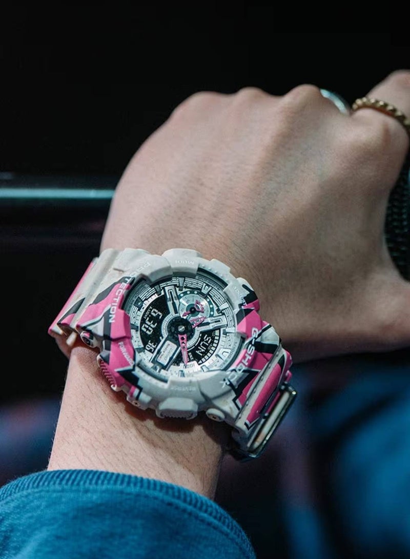 CASIO ساعة جي-شوك، أنالوج-رقمية، بسوار من الراتنج GA-110SS-1ADR - Image 3