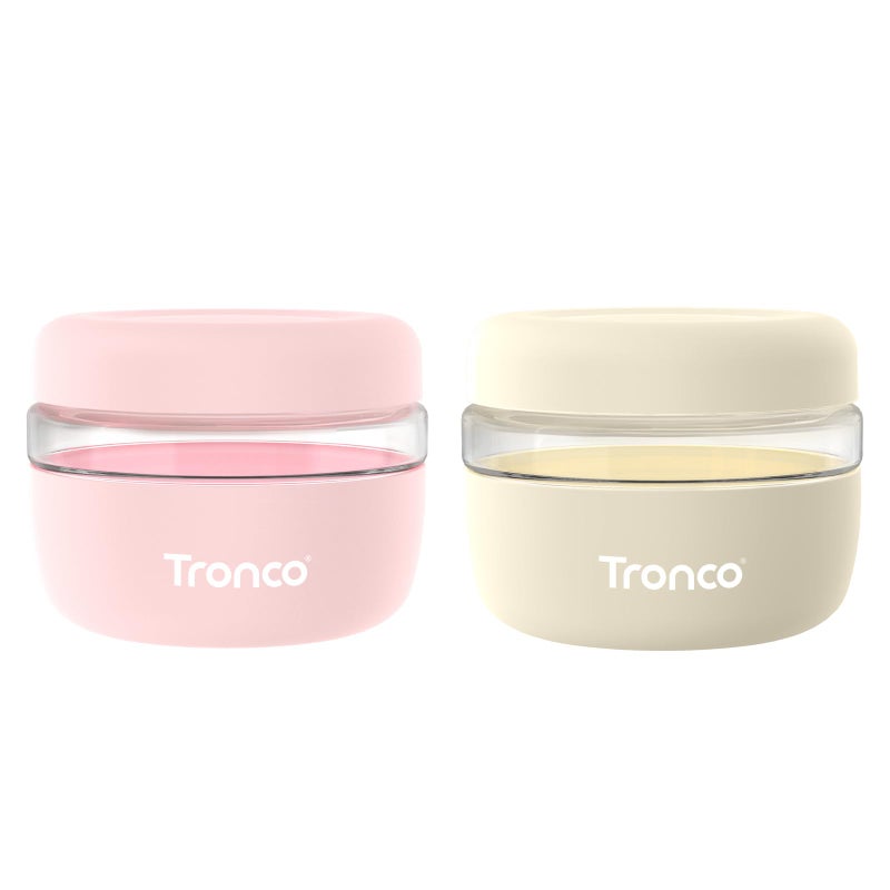 Tronco 16 oz Glass Food Storage Containers with Lids, Airtight, Leak & Spill Proof Glass Lunch Bowls for Meal Prep, Salad, Yogurt, Soup & Stew, Microwave & Dishwasher Safe, BPA-Free, Set of 2 - Image 1