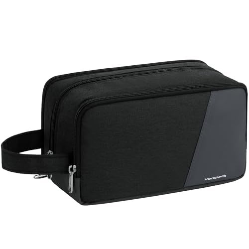 Vorspack Travel Toiletry Bag - Toiletry Bag for Men Water Resistant Skincare Bag for Bathroom Toiletries Accessories Gifts - Black - Image 1