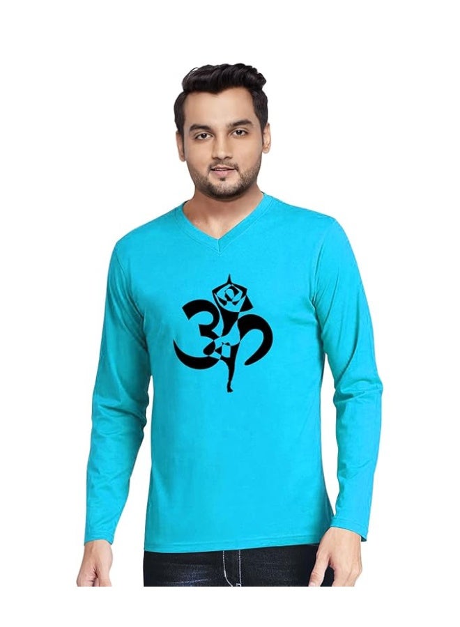 OPLU Store Men's Regular Fit Cotton Printed Tshirt, LightBlue_3XL - Image 1