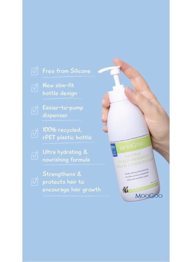 MOOGOO Cream Conditioner - For Itchy, Dry, Eczema, Psoriasis & Dandruff Prone Scalps – SLS, Silicone, Sulfate & Paraben Free - Natural & Gentle Formula – 500ml - Image 2