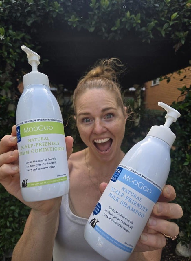 MOOGOO Cream Conditioner - For Itchy, Dry, Eczema, Psoriasis & Dandruff Prone Scalps – SLS, Silicone, Sulfate & Paraben Free - Natural & Gentle Formula – 500ml - Image 4