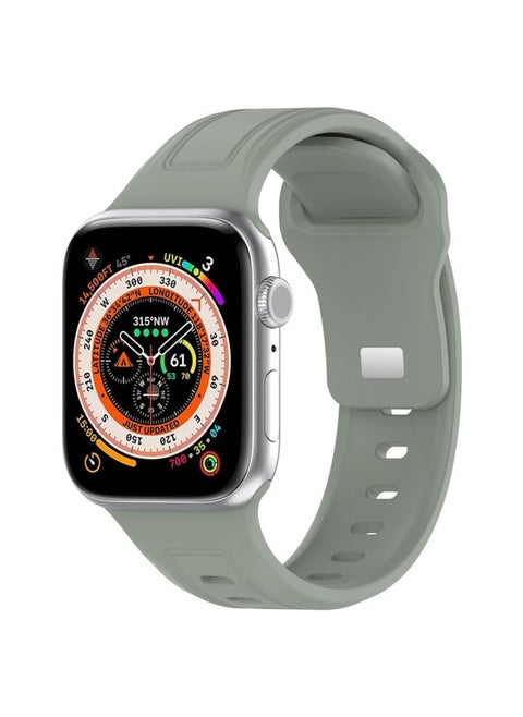 Replacement Strap For Apple Watch 4 40mm Square Buckle Silicone Watch Band Grey Green