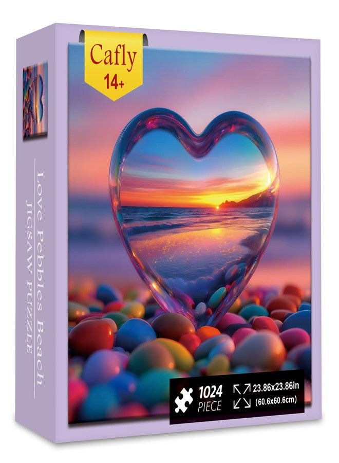 Cafly Jigsaw Puzzles 1024 Pieces for Adults - Challenging Impossible Difficult Hard Fun Puzzles Stunning Art Wall Decor, Gift for Adult Puzzle Lovers, Love Pebbles Beach 1000 up Z0807 - Image 1