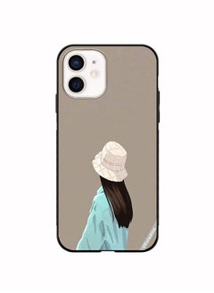 Protective Case Cover For Apple iPhone 12 Brown Hat Girl Design Multicolour