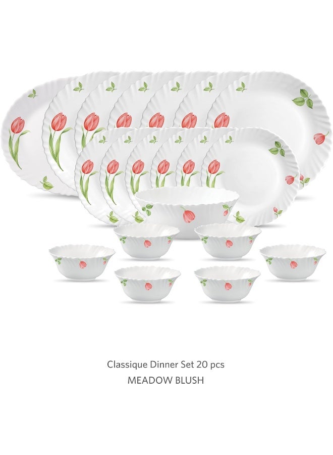 La Opala طقم عشاء ديفا كلاسيك 20 قطعة بلش المروج - Image 2