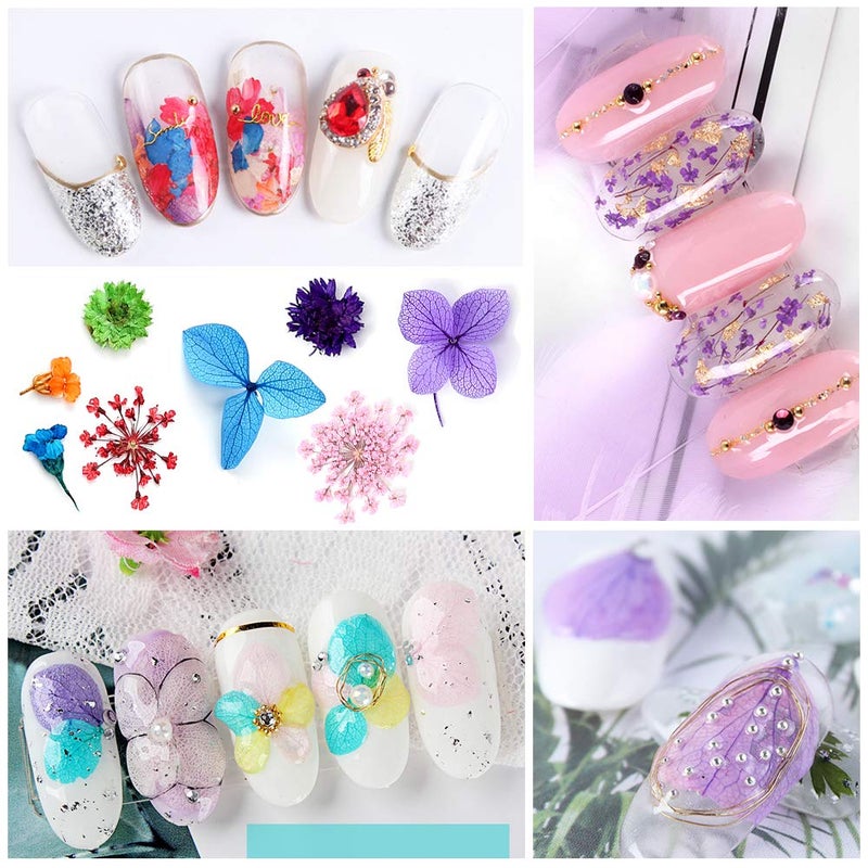 iFancer 108 Pcs Dried Flowers for Resin Nail Art 62 Colors 3D Dry Flowers for Nails 2 Boxes Small Tiny Dried Flowers for Nail Art Little Pressed Real Natural Flower Nail Art Design Decoration Supplies - Image 4
