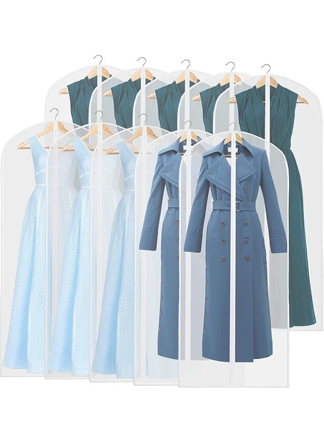 Arabest 10 Pcs Breathable Clothing dust cover, Clear Garment Bags Covers Bags Moth Resistant Hanging Zipped Garment Bags for Long Dress Dance Costumes Suits Coat(60cm * 155cm) - Image 1