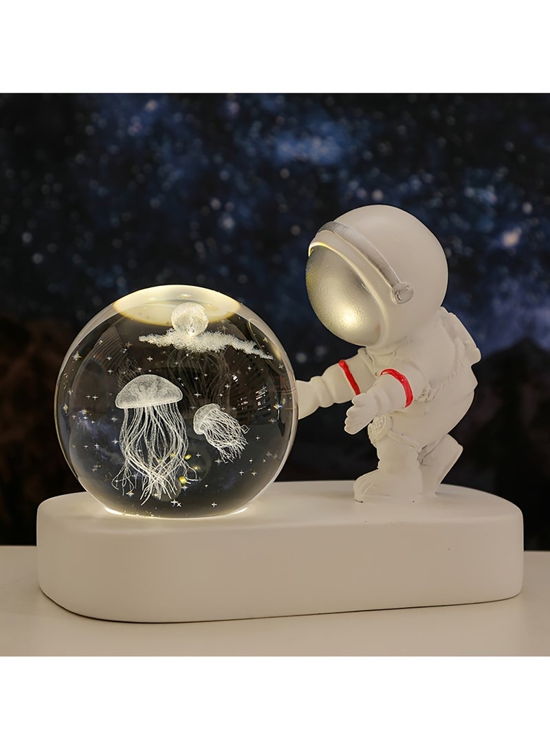 AROAQ Astronaut Desk Lamp USB Powered Modern Space Decor Night Light for Home Office or Gift