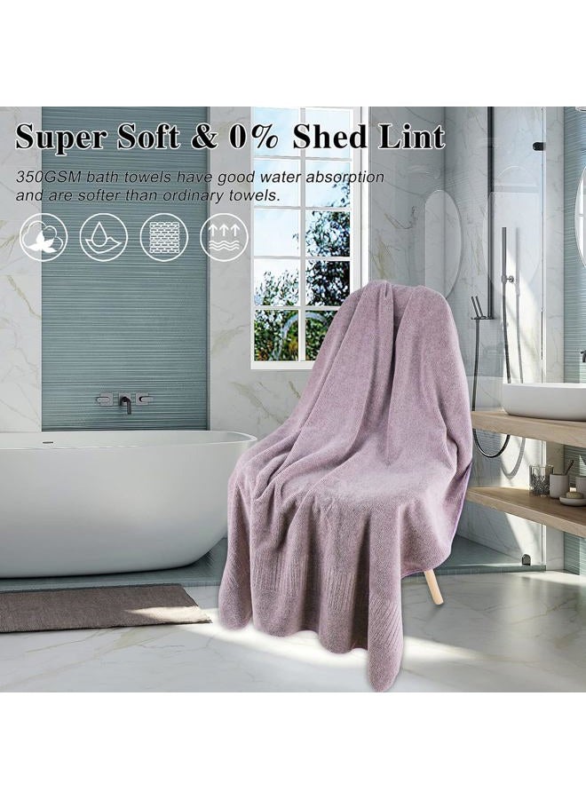 SEISSO Bamboo Towels, Oversized Bath Towel Set (35" x 63"), Highly Absorbent & Quick-Dry Bath Sheet,Super Soft Multipurpose Use for Hotel,Spa,Bathroom,Sports Towels, Yoga Towel, Purple (Set of 2) - Image 3