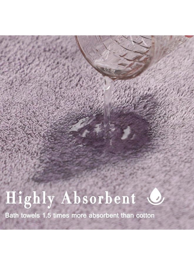 SEISSO Bamboo Towels, Oversized Bath Towel Set (35" x 63"), Highly Absorbent & Quick-Dry Bath Sheet,Super Soft Multipurpose Use for Hotel,Spa,Bathroom,Sports Towels, Yoga Towel, Purple (Set of 2) - Image 5