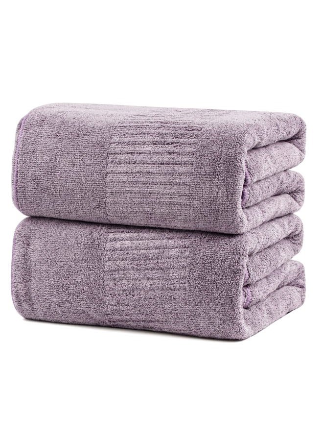 SEISSO Bamboo Towels, Oversized Bath Towel Set (35" x 63"), Highly Absorbent & Quick-Dry Bath Sheet,Super Soft Multipurpose Use for Hotel,Spa,Bathroom,Sports Towels, Yoga Towel, Purple (Set of 2) - Image 4