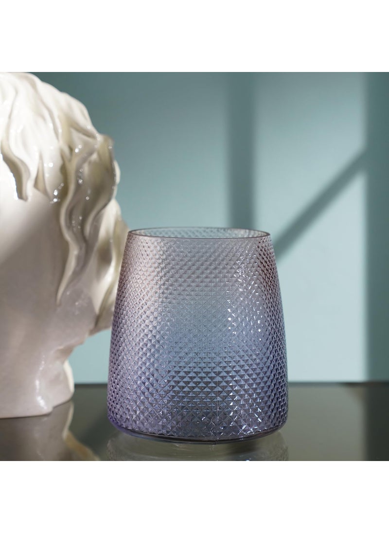 PURE HOME + LIVING Pure Home Living Purple and Pink Ombre Textured Glass Vase Large  - Image 2