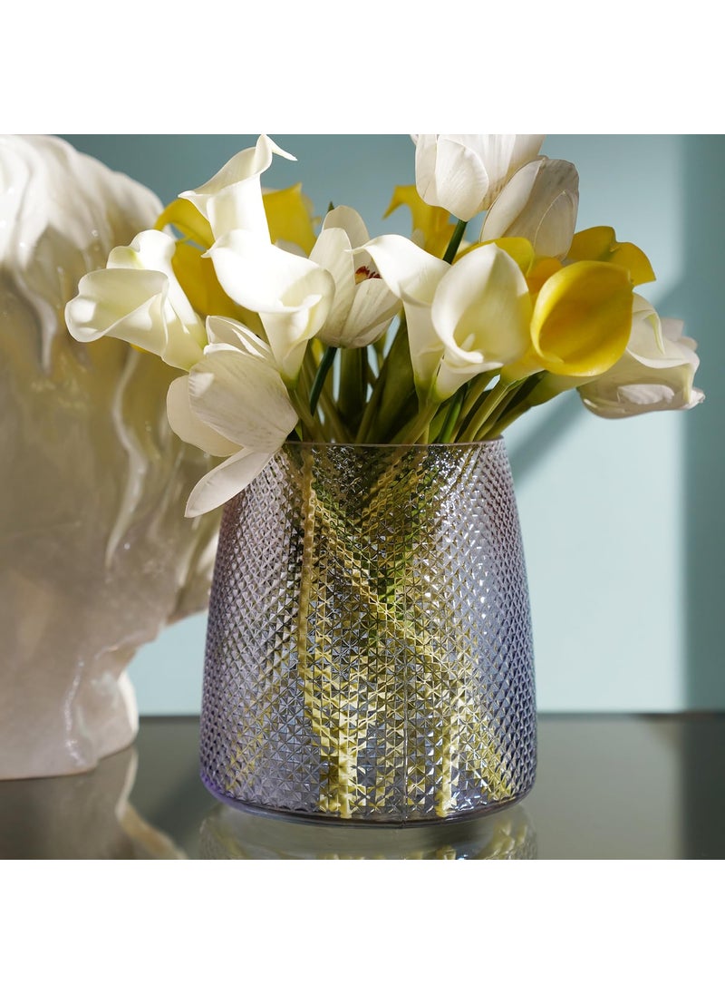 PURE HOME + LIVING Pure Home Living Purple and Pink Ombre Textured Glass Vase Large  - Image 1