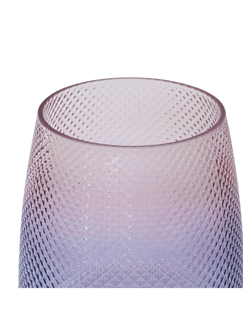 PURE HOME + LIVING Pure Home Living Purple and Pink Ombre Textured Glass Vase Large  - Image 5