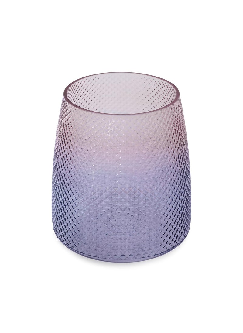 PURE HOME + LIVING Pure Home Living Purple and Pink Ombre Textured Glass Vase Large  - Image 4
