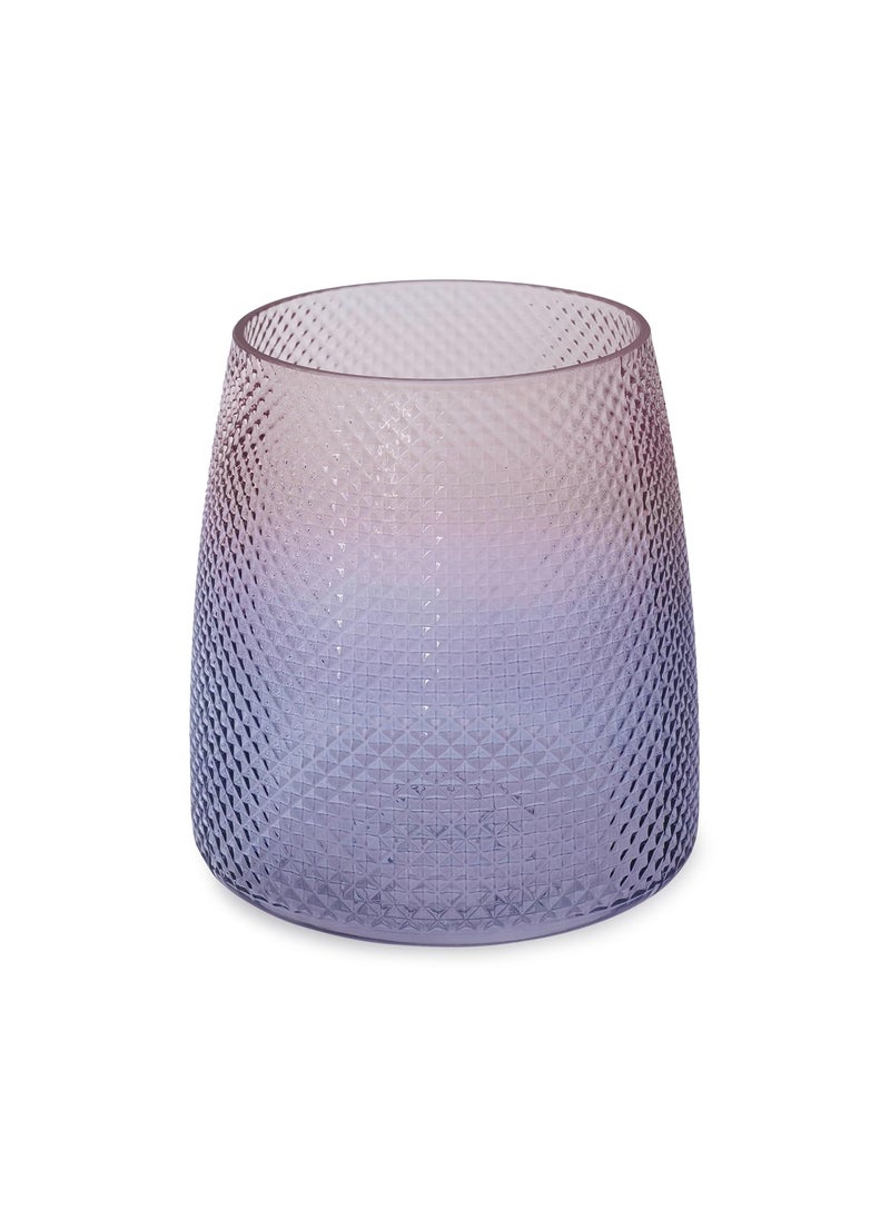 PURE HOME + LIVING Pure Home Living Purple and Pink Ombre Textured Glass Vase Large  - Image 3