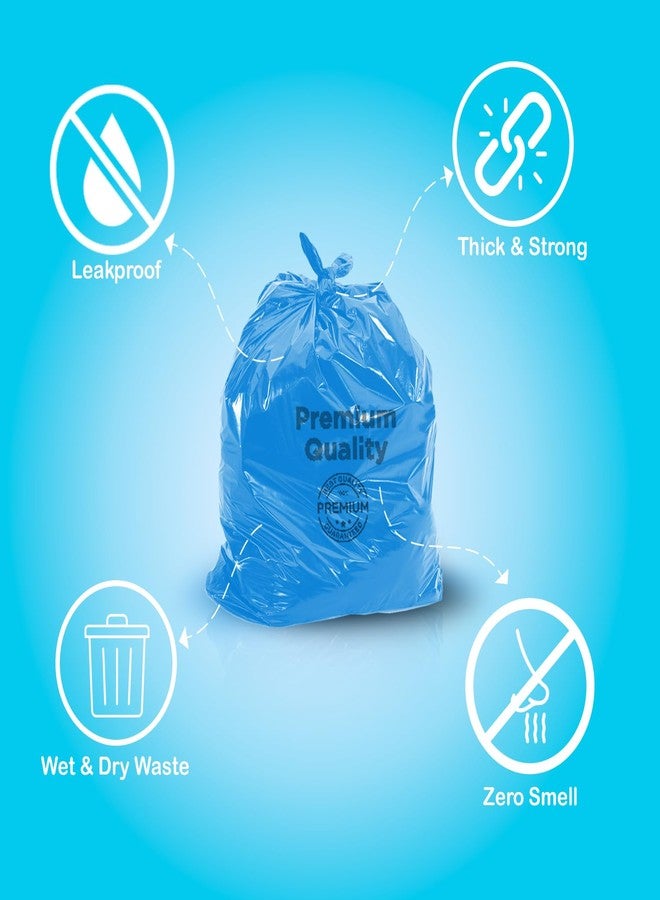 Ezee Plastic Blue Garbage Bags Large 90 Pcs | 15 Pcs | 24 x 32 Inch | Dustbin Bags/Trash Bags/Dustbin Covers for Wet and Dry Waste, Set of 1 - Image 2