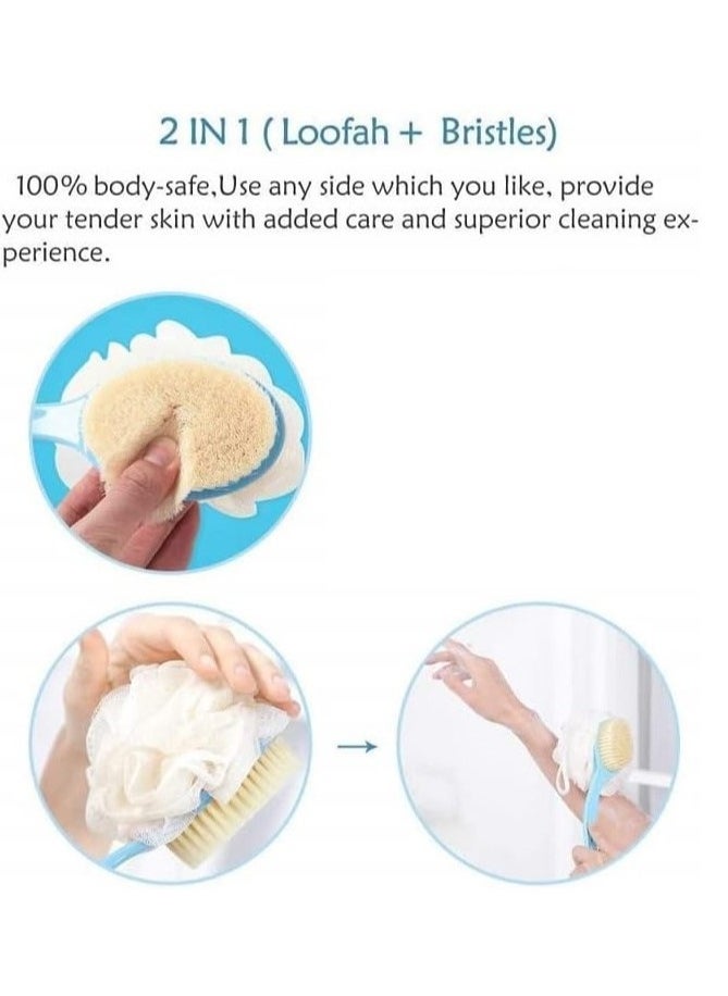 Generic - 2 in 1 Back Body Bath Scrubber - Body Brush for Shower Exfoliating, Scrubbing and Massaging Back and All Over Body - Double Sided Bath Scrubber for Deep Cleansing and Dead Skin Removal - Body Scrubber for Men and Women - Long Lasting and Easy to Clean Skin Care Spa Massage Tool Multiple Colors (Random Color Comes) - Image 1