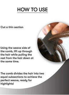 framar Framar Dreamweaver Highlight Comb Set – Combs for Hair Stylist, Highlighting Comb, Hair Dye Comb, Hair Highlighter Comb with Metal Pick, Balayage Comb (Black)  - Image 3