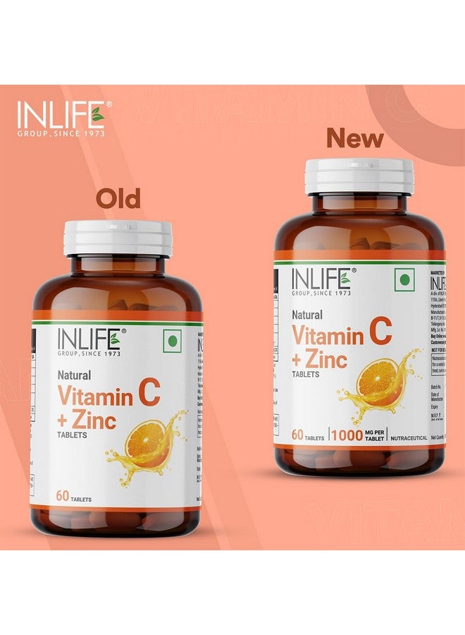 INLIFE مستخلص فيتامين C الطبيعي من الأملا مع الزنك لتعزيز المناعة والعناية بالبشرة - 60 قرص نباتي (عبوة من 1، 60) - Image 4