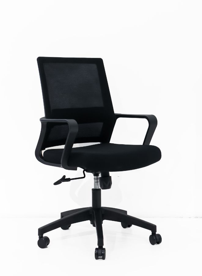 Generic Black Frame Ergonomic Swivel Office Mesh Chair Without Headrest, Comfortable and Stylish for Office, Home and Shops  - Image 1