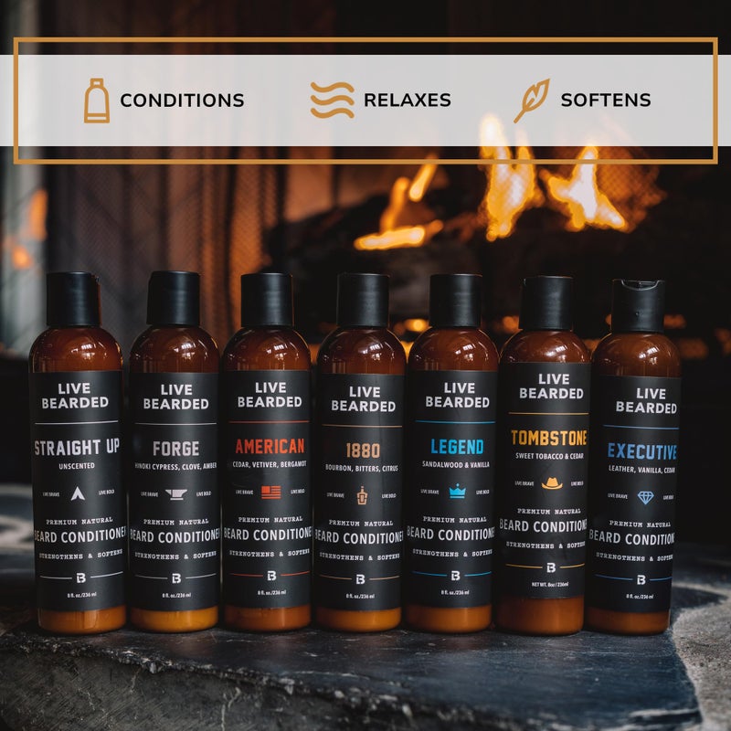 Live Bearded Beard Conditioner, 8 fl oz - Strengthens and Softens Facial Hair - Made in the USA - All-Natural Ingredients with Biotin, Caffeine | American Scent - Cedar, Vetiver, Bergamot - Image 4