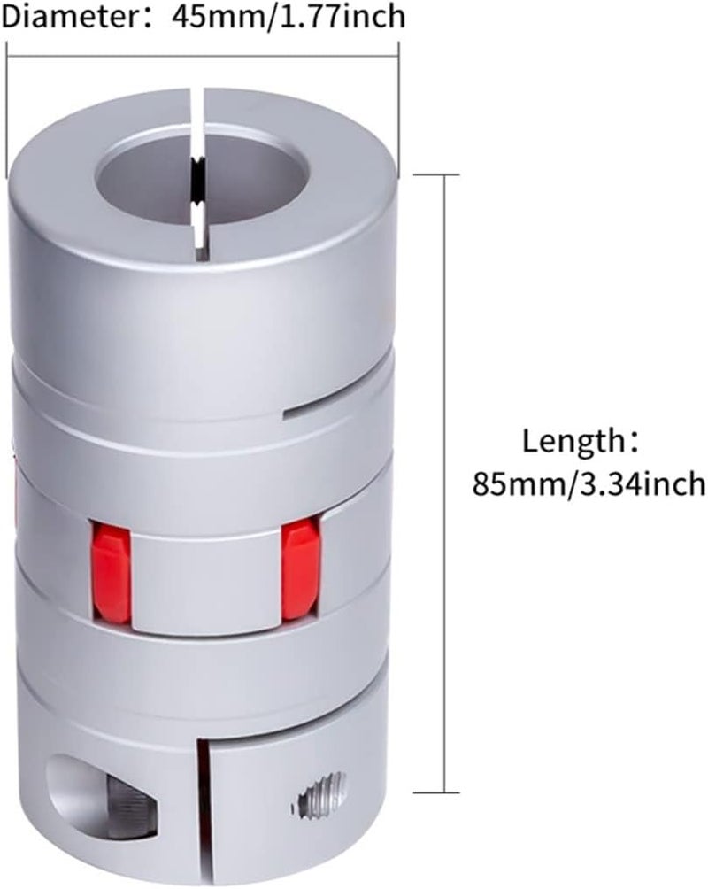 Youngran Aluminum Shaft Coupling, Flexible Spider Coupling D45 L85, Shaft Coupler Connector for Stepper Motor Servo Motor 3D Printer Leisurely (Inner Diameter : 16mm to 16mm) - Image 1