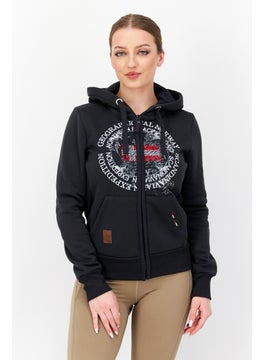 Women Hooded Full Zip Embroidered Logo Sweatshirt, Dark Grey - pzsku/ZAB6BF5B8875E9ECA438DZ/45/_/1726109133/ef79bb1c-70a2-4ff9-8aa4-daa569d5501b