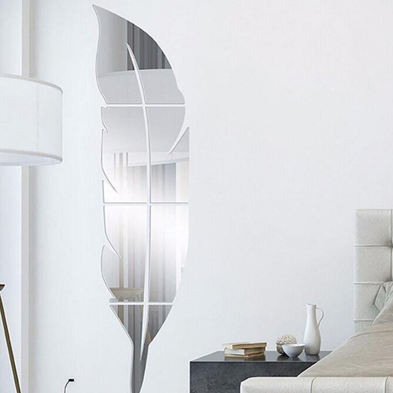 🏠 ملصقات جدارية ثلاثية الأبعاد على شكل 30x120 سم مرآة زخرفية لغرف الحمام باللون الفضي - Image 5