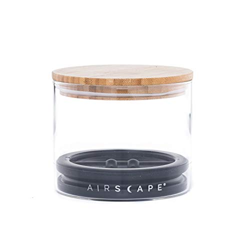 AirScape Glass Food Storage Canister - Glass Storage With US Patented Airless Inner Lid & Bamboo Top Lid - Preserves Food Freshness (Small 4-Inch) - Image 2