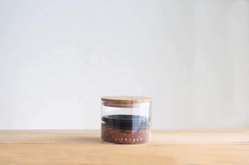 AirScape Glass Food Storage Canister - Glass Storage With US Patented Airless Inner Lid & Bamboo Top Lid - Preserves Food Freshness (Small 4-Inch) - Image 5