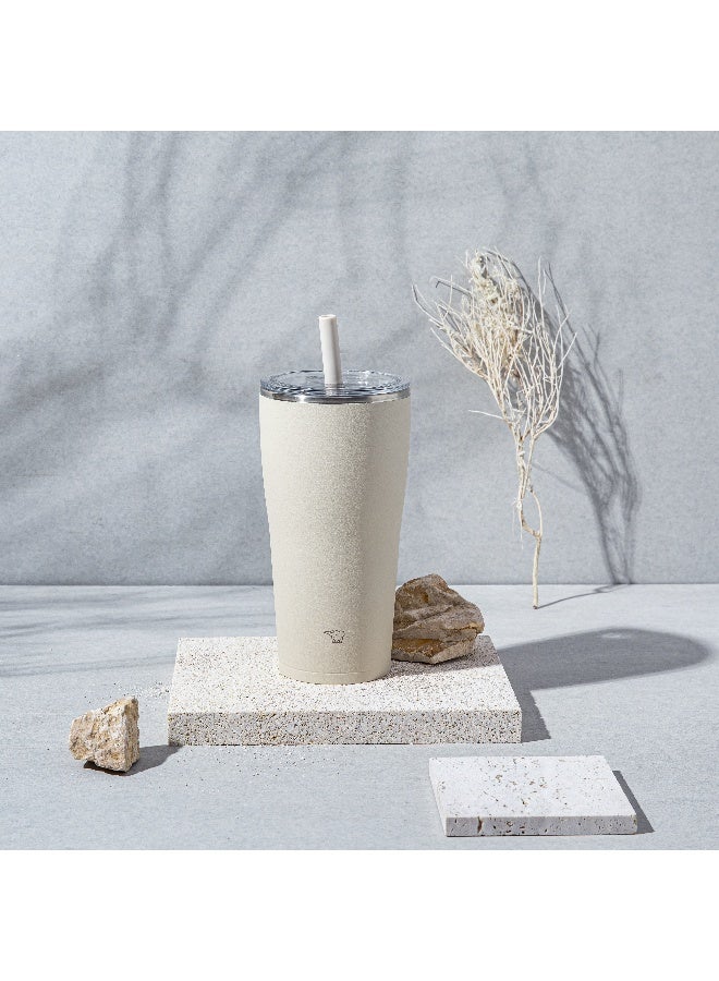Zojirushi Stainless Steel Vacuum Insulated Tumbler with Straw 0.72L,Sand Beige(Cm) - Image 2