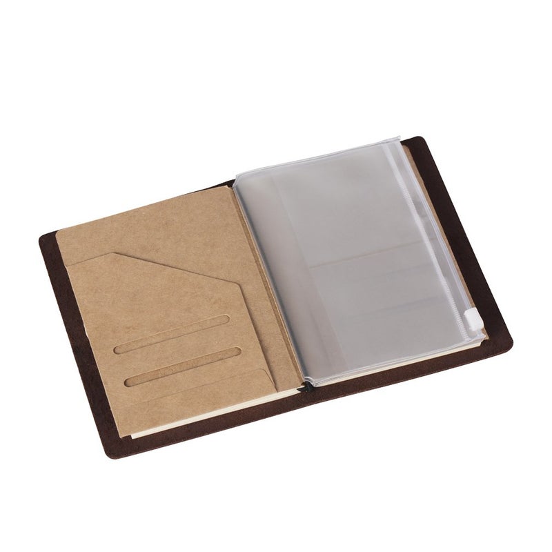 newestor Zipper Case & Kraft Folder Refill Inserts for Passport Size Travelers Notebook, 3.5"x4.9" - Image 4
