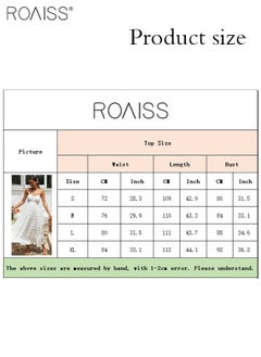 roaiss Fashion Versatile Suspender  V-Neck  Sleveeless  Solid Dress for Women's Daily Commuting and Vacation Bohemian Hollow Large Skirt Adjustable Shoulder Strap  High-Rise Dress  - Image 5