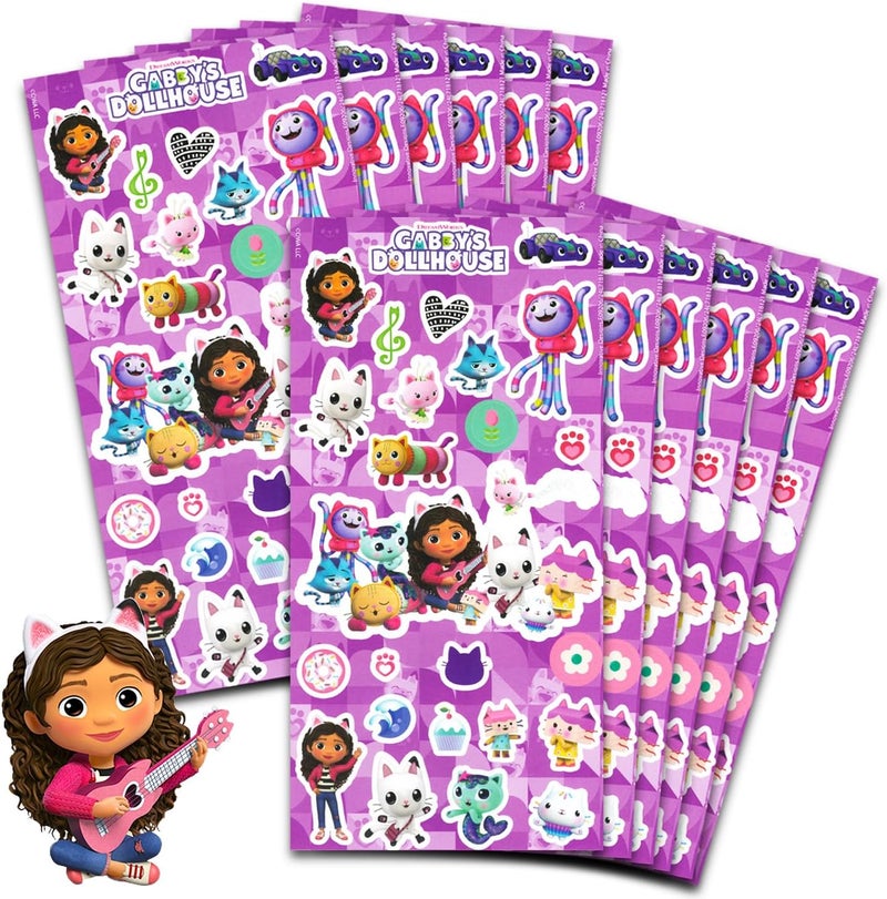 DreamWorks Gabbys Dollhouse Party Favors for Girls Bundle  12 Pack Gabbys Dollhouse Sticker Sheets for Kids Birthday Party Goodie Bags  Gabbys Dollhouse Party Supplies Set - Image 1