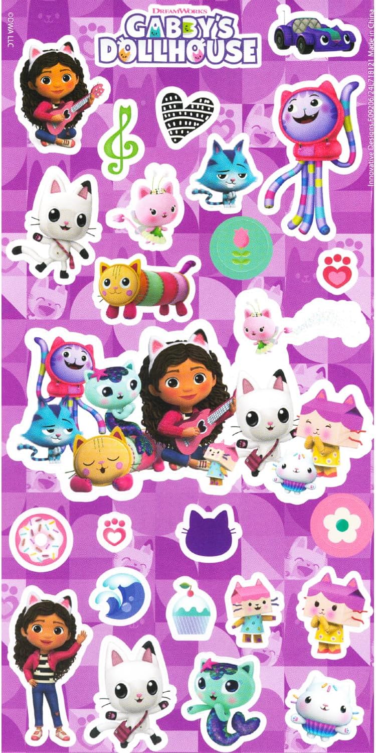 DreamWorks Gabbys Dollhouse Party Favors for Girls Bundle  12 Pack Gabbys Dollhouse Sticker Sheets for Kids Birthday Party Goodie Bags  Gabbys Dollhouse Party Supplies Set - Image 2