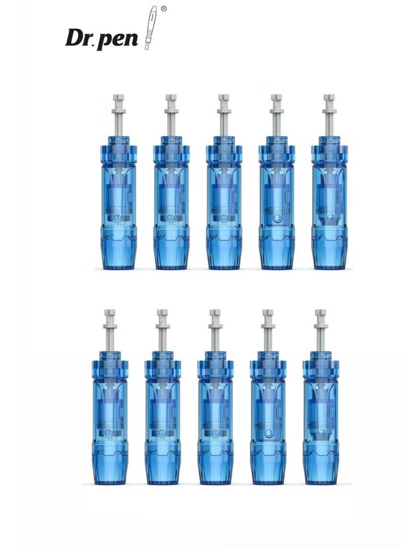 Dr pen Drpen M8S/A9 Micro Needle Pen Replacement Cartridges 10pcs 18 Needle Genuine Leather Automatic Pen Clip Slot Cartridge - Image 1