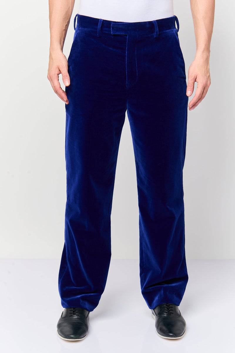 GANT Men Regular Fit Solid Dress Pants, Rich Navy - Image 1