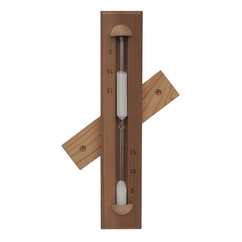 Home Sauna Experience HSE Deluxe Cedar WallMounted Rotating Sauna Sand Timer15 MinutesChoose Your Sand Color 15 Minutes White