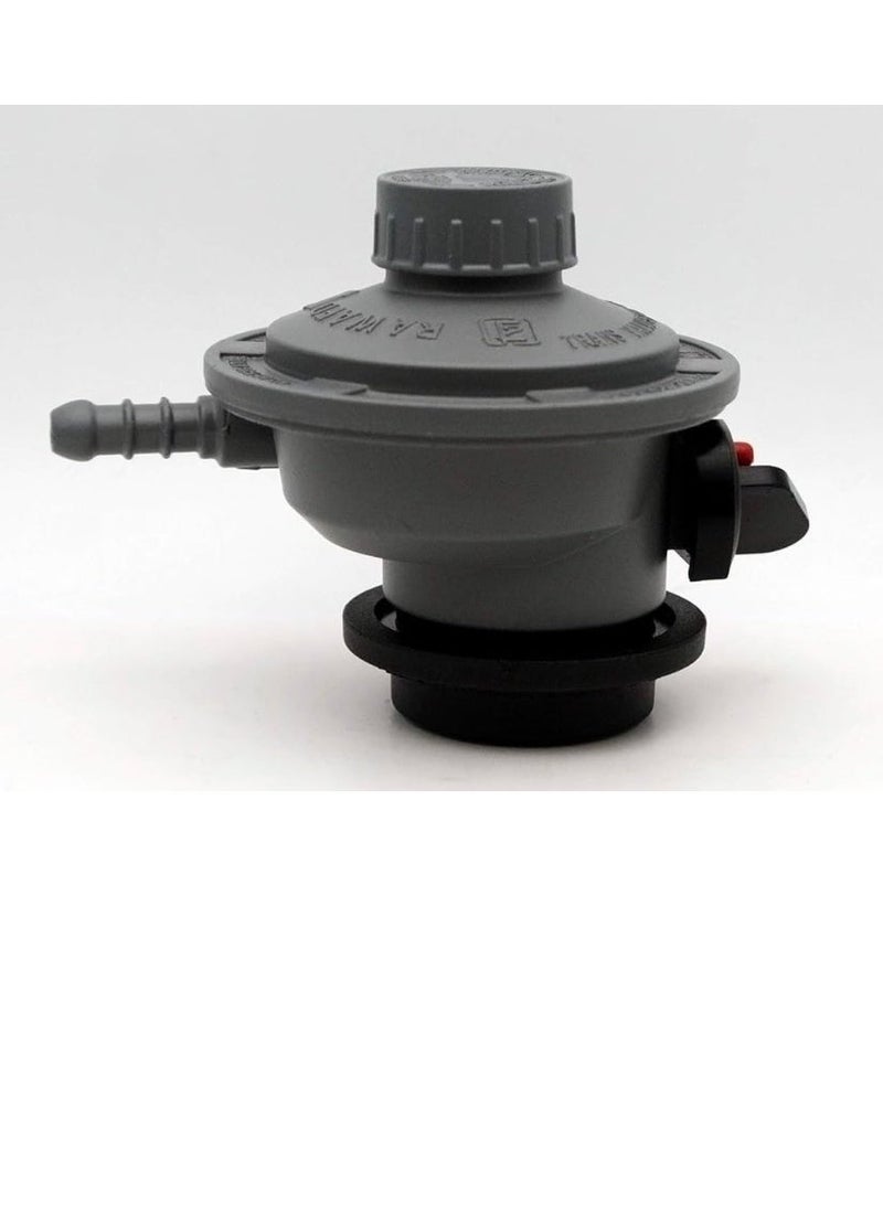 LPG Gas Cylinder Regulator with Hose (2 m 8 mm) and stainless steel clip 2 Piece - Image 2